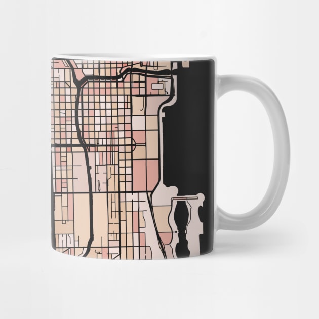 Chicago Map Pattern in Soft Pink Pastels by PatternMaps